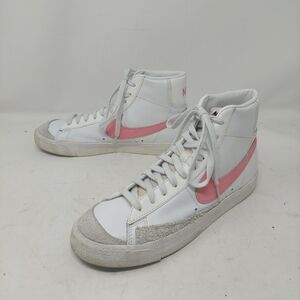 Nike Blazer Mid Top 77 White Pink Leather Sneakers Streetwear CZ1055-144 Sz 8.5